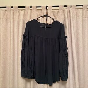Women’s LOFT Tie-Sleeve Blouse, Size L